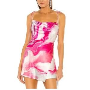 Refrofete Revolve Arielle Dress Marble Silk Mini Pink 14-16